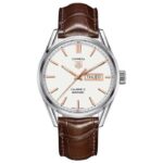 Tag Heuer Grand Carrera Calibre 5 Day Date White Copper Dial & Brown Leather Strap Swiss Japanese Automatic Machinery Mens Watch - Image 3