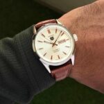 Tag Heuer Grand Carrera Calibre 5 Day Date White Copper Dial & Brown Leather Strap Swiss Japanese Automatic Machinery Mens Watch